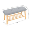 Wooden Shoe Bench with Cushion Shoes Storage Bench Padded Seat Shelves Drawers