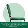 6PCS Dining Chairs Green Velvet Stackable Fabric Chairs Metal Leg Home Office