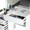 Dressing Table With 4 Drawers Mirror Stool Set Makeup Desk Vanity Table Bedroom