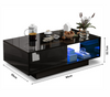 Wooden LED Coffee Table With Storage High Gloss Drawers Living Room + RGB Lights