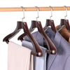 5PCS Wooden Wide Shoulder Clothes Hangers Coat Jackets Pant Suit Trouser Rack