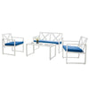 4 PCS Outdoor Furniture Set Sectional Patio Bistro Set w/2 Chair & Bench & Table