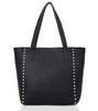 Metal Studded Black Womens Shoulder Handbag Ladies Large Tote Bag