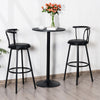 Modern Round Bar Table Counter Pub Table Standing Bistro Table with Solid Base