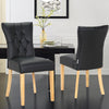 Set of 2 Dining Chairs High Back PU Leather Kitchen Chair Modern Wood Legs Home
