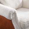 Shaggy Fluffy Upholstered Armchair Suede Patchwork Wing Back Chair Fireside Sofa