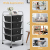 4-Drawer Mobile Storage Trolley Cart w/4 Removable Plastic Drawer Large Capacity