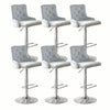 Set of 2 Modern Velvet Bar Stools Breakfast Home Kitchen Chair Bar Bistro Grey