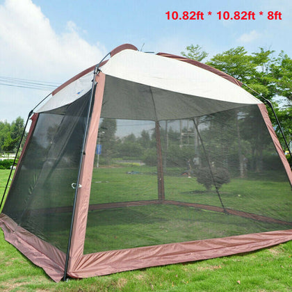 Large Garden Camping Tent Mesh Walls Sun Shade Shelter Patio Gazebo Pergolas