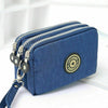Women lady 3 Zipper Canvas Handbag Card Holder Phone Bag Coin Purse Wallet
