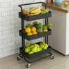 3 Tier Kitchen Storage Trolley Cart Utility Rolling Rack Tray Shelf on Wheels