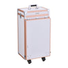Mobile Make-Up Manicure Workstation Lockable Storage Trolley Retractable Table