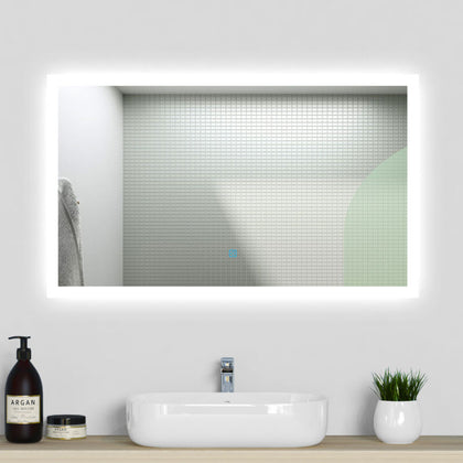 Bathroom Mirror with LED Light/Demister/Touch Switch/Illuminated/Light up/IP44