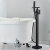 Black Waterfall Freestanding Bath Tub Mixer Taps Hand Shower Bathroom Taps Set