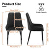 2x Black Velvet Cushion Seat Back Dining Chairs Set Metal legs Reception Chair