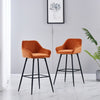 1/2X Bar Stools Velvet Breakfast Chair Kitchen High Counter Stool Pub Restaurant