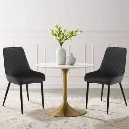 Set of 2/4/6 Velvet Dining Chairs Padded Seat High back Metal Legs Home Office