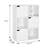 White Bookcase 6 Cube Storage Unit Wooden Bookshelf w/ Doors Living Room Office