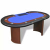 10 Player Casino Poker Table Desk Dealer Area with Removable Chip Tray Home Game