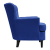 Luxury Velvet Blue Modern Armchair Button-tufted Soft Accent Chair W/Footstool