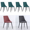 4x Velvet Dining Chairs Padded Seat Retro Metal Legs Office Kitchen Lounge Chair