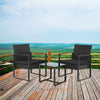 Three-Piece Rattan Garden Furniture 2 Seat Bistro Table Chair Outdoor Patio Set