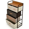 5-Drawer Dresser Storage 4-Tier Organizer Tower Bedside Display Stand Foldable