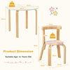 5PCS Kids Play Table and Chair Set Children Wooden Activity Table with 4 Chairs