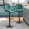2 Pcs Bar Stools Bar Chair Breakfast Stools Kitchen Leather Adjustable Swivel