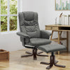 Armchair Recliner Set Lounge Footrest Stool Faux Leather Sofa Chair Swivel Seat