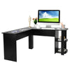 L-shaped Corner Computer Desk PC Table Workstation Home Office Furniture Black