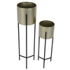 2x Gold Metal Plant Pot Stand Holder Indoor Garden Decor Flower Planter Display