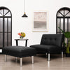 2-Piece Sectional Modern Sofa Set Leather Chaise Lounge W/ Ottoman Foot Stool