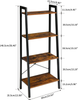 Ladder Shelf, Bookshelf, 4-Tier Storage 4 Tier, Rustic Brown + Black