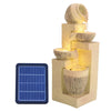 Outdoor 4 Tier Water Fountain Feature LED Lights Garden Statue Decor Solar Power