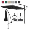 GARDEN PARASOL OUTDOOR HANGING SUN SHADE CANTILEVER BANANA UMBRELLA WITH BASE 3m