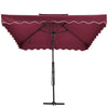 Garden Parasol Banana Cantilever Umbrella Crank Sun Shade Patio Outdoor W/ Base