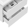 600mm White Bathroom Vanity Unit with Basin Sink Storage Wall Hung Cabinet Flat