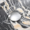 Bathroom Vanity Wash Basin Sink Countertop Oval Curve Black Marble Effect Modern