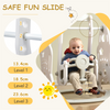 Toddler Slide and Swing Set 4 in 1, Kids Playground Climber Swing Playset Grey