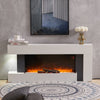 LED Electric Fire 52" White Wall Surround Suite Mantel Fireplace Electric Heater