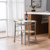 Dining Table and 2 Chairs Set Metal Frame Kitchen Black/Brown/Wo