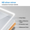 LED Illuminated Large Bathroom Mirror with Demister Touch Switch Light Wall
