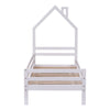 THEO KIDS WOODEN HOUSE TREEHOUSE SINGLE BED FRAME - WHITE/GREY - TRUNDLE OPTION