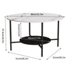 High Gloss Marble Coffee Table Large 2 Layer Side End Table Living Room Bedroom