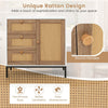 Rattan Buffet Cabinet Storage Sideboard Bar Accent Cabinet 1 Door and 3 Drawers