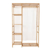 6 Tier Bamboo Garment Rack Storage Shelves Clothes Hanging Wardrobe Closet Stand