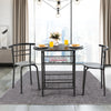 Small Table and 2 Chairs 3PCS Bar Kitchen Dining Breakfast Furniture Set W/Shelf