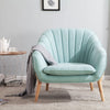 Modern Upholstered Fabric Armchair Oyster Scallop Back Chair Single Lounge Sofa