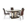 Marble Effect MDF Dining Table with 6 chairs in Black-white, Full black, Brown